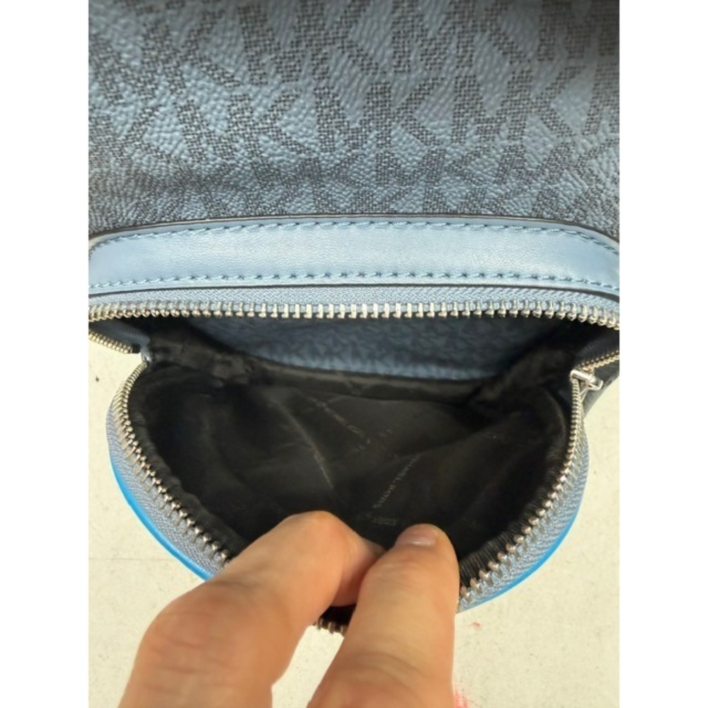 Michael Kors Cooper Denim Blue Utility Rucksack Flap Pocket‎ Large Backpack - Picture 13 of 16